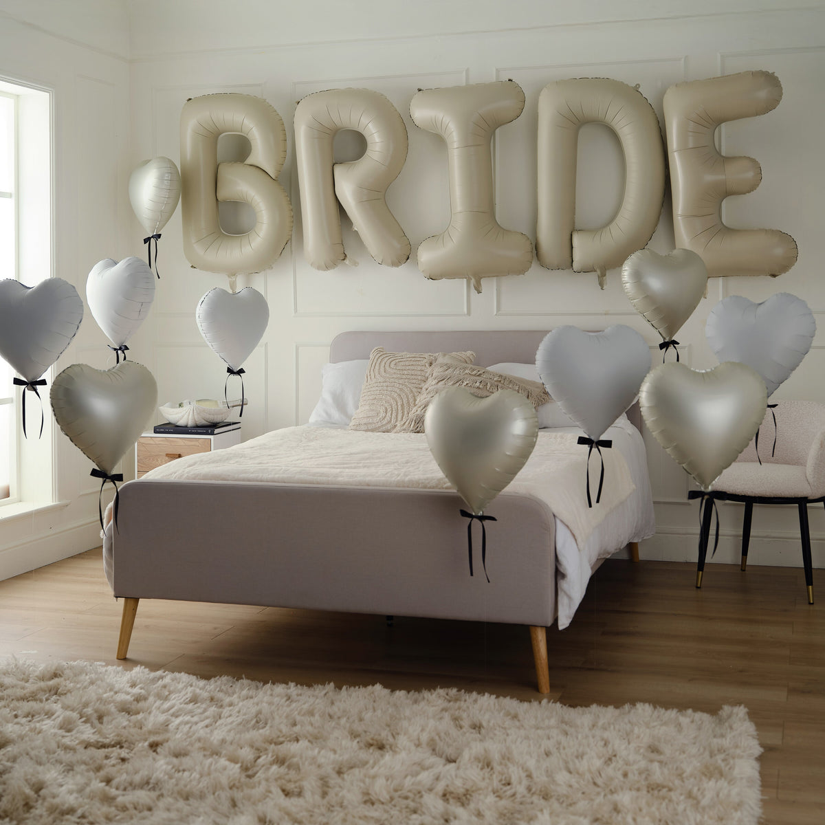 Ivory Bride and Heart Balloons Room Decoration Kit- 5 Inner Pack
