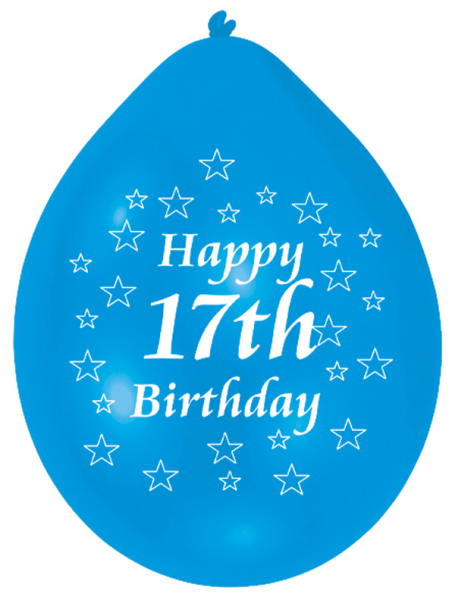 Happy 17th Birthday Latex Balloons - 22.8cm 6 Pkg 10 : Amscan International