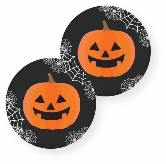 9921190 IP X12 - Spooky Spectacles Pumpkin Plates 23cm X 12 (8 PK)