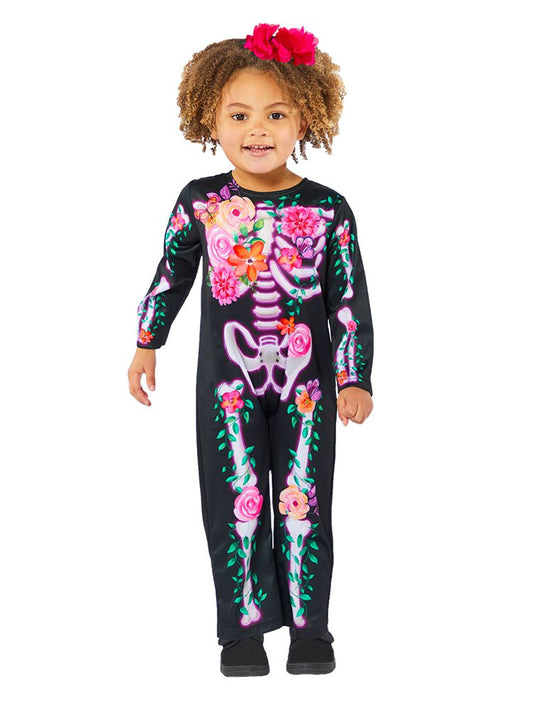 9914792 - Floral Skeleton Costume - Age 12-18 Months - 1 PC