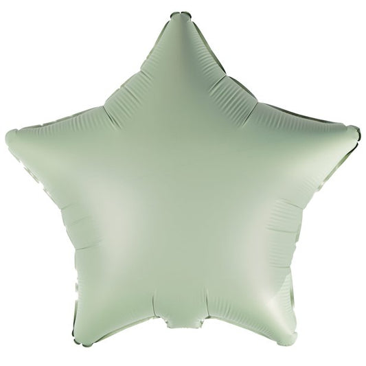 9915469 - Amscan Silk Lustre Eucalyptus Star Standard Unpackaged Foil Balloons C16 - 10 PC