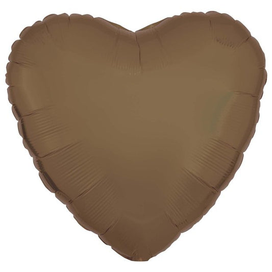 9915476 - Amscan Silk Lustre Truffle Heart Standard Unpackaged Foil Balloons C16 - 10 PC