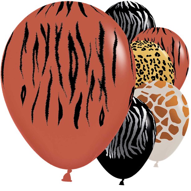 20015597 - Animal Print Mixed Colours Latex Balloons 5"/13cm - 50 PC