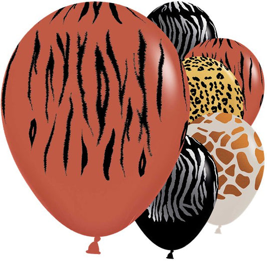 20015597 - Animal Print Mixed Colours Latex Balloons 5"/13cm - 50 PC