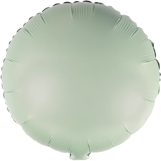 9915468 - Amscan Silk Lustre Eucalyptus Circle Standard Unpackaged Foil Balloons C16 - 10 PC