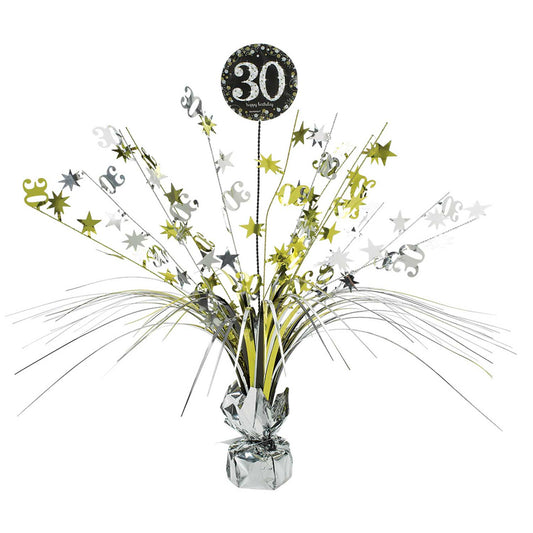 110295 IP X6 - Gold Sparkling Celebration 30th Spray Centrepieces 33cm - 6 PC