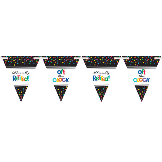120220 IP X12 - Retirement Pennant Banners 4.5m - 12 PC