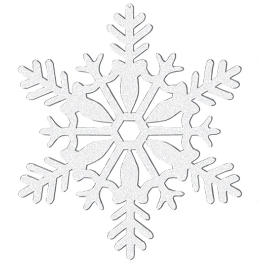 191360 IP X12 - White Glitter Snowflake Hanging Decorations 10.2cm - 12 PKG/4