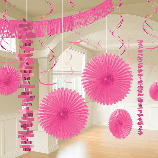 241700 - Bright Pink Room Decoration Kits - 6 PKG/18