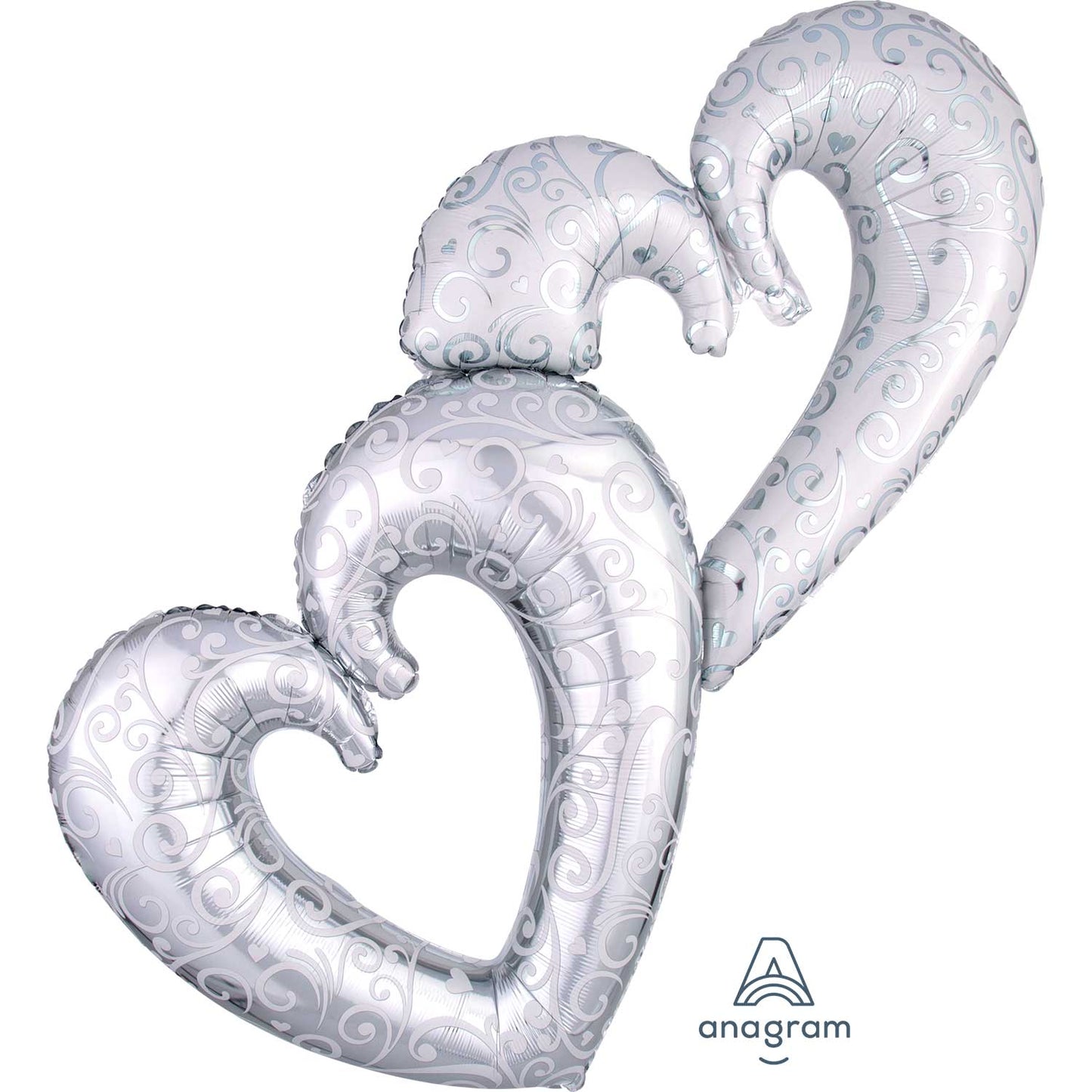3130201 IP X5 - Interlocking Hearts Foil Multi Balloons P70 - 5 PC