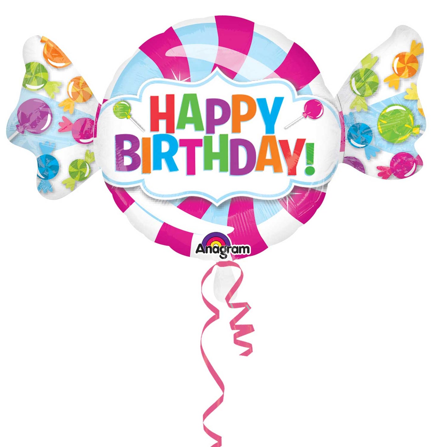 3161701 IP X5 - Sweet Shop Happy Birthday Foil SuperShape Balloons 40"/101cm x 29"/73cm P35 - 5 PC