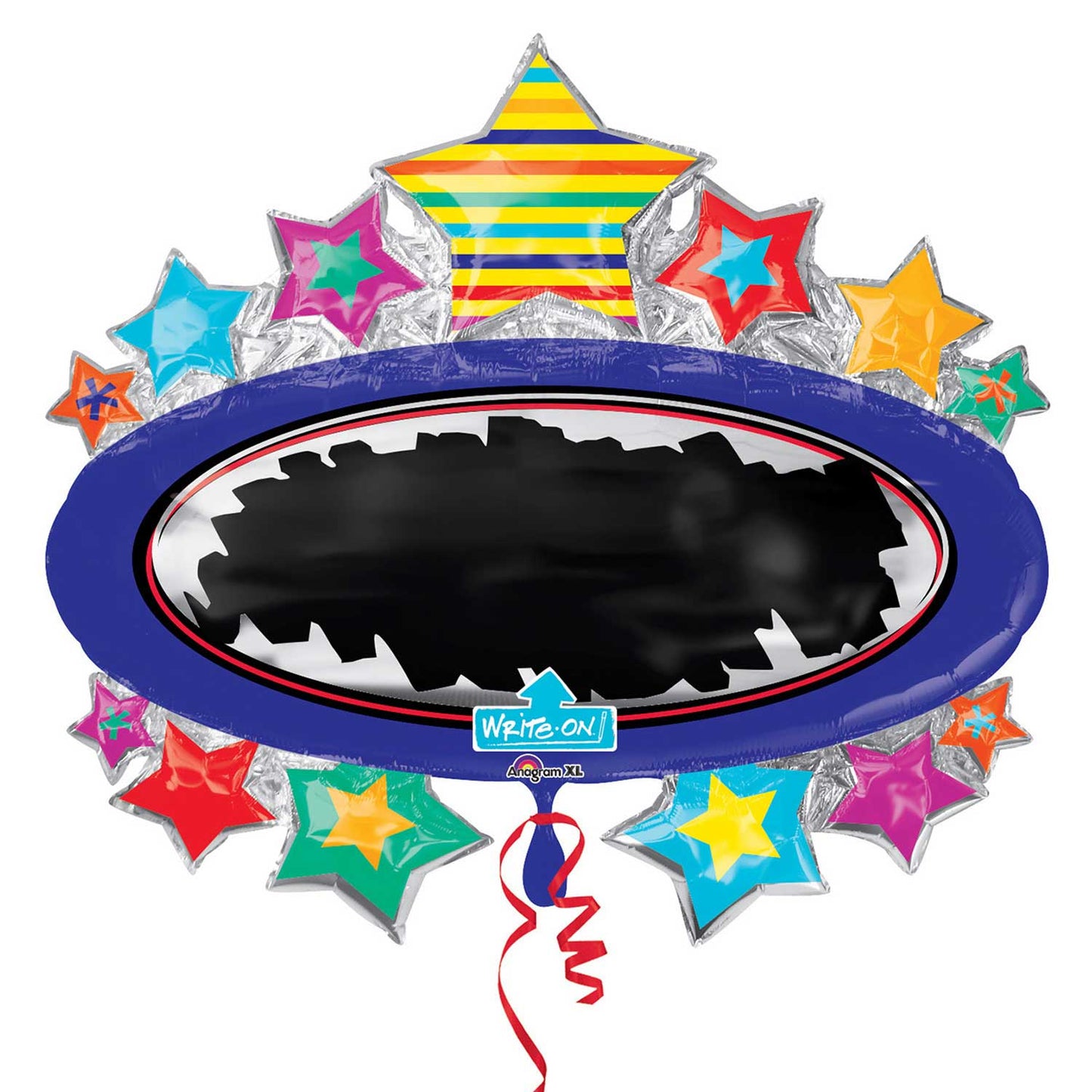3248601 IP X5 - Bright Star Blackboard Marquee SuperShape Write-On Foil Balloons 31"/78cm x 28"/71cm P38 - 5 PC