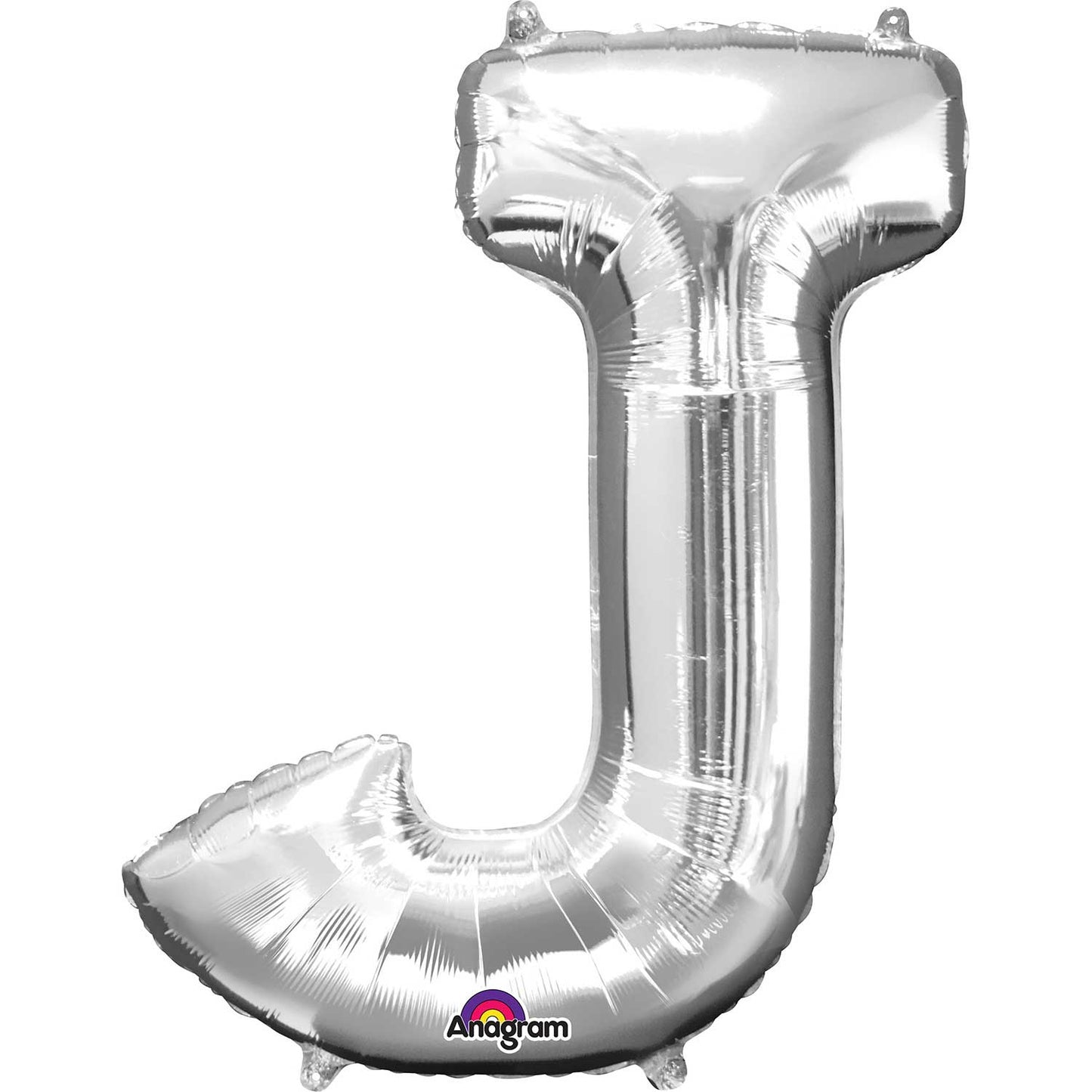 3296501 IP X5 - Letter J SuperShape Silver Foil Balloon 34"/"86cm P50 - 5 PC