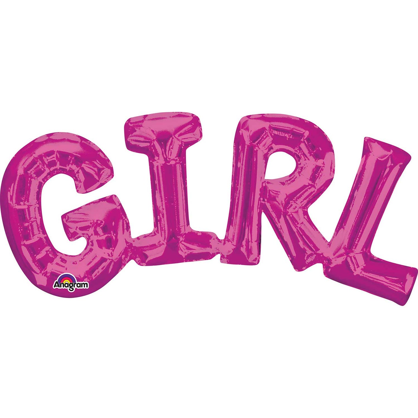 3309701 IP X5 - "Girl" Phrase Pink SuperShape Foil Balloons 22"/55cm x 10"/25cm S55 - 5 PC