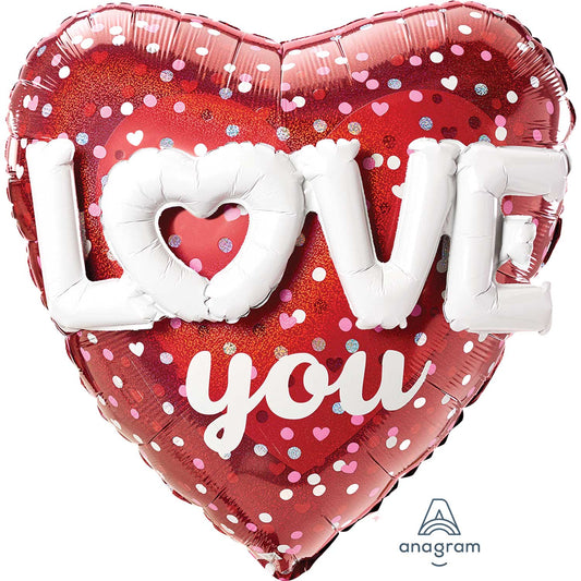 3419001 IP X5 - Love Hearts & Holo Dots Foil Multi Balloons P70 - 5 PC