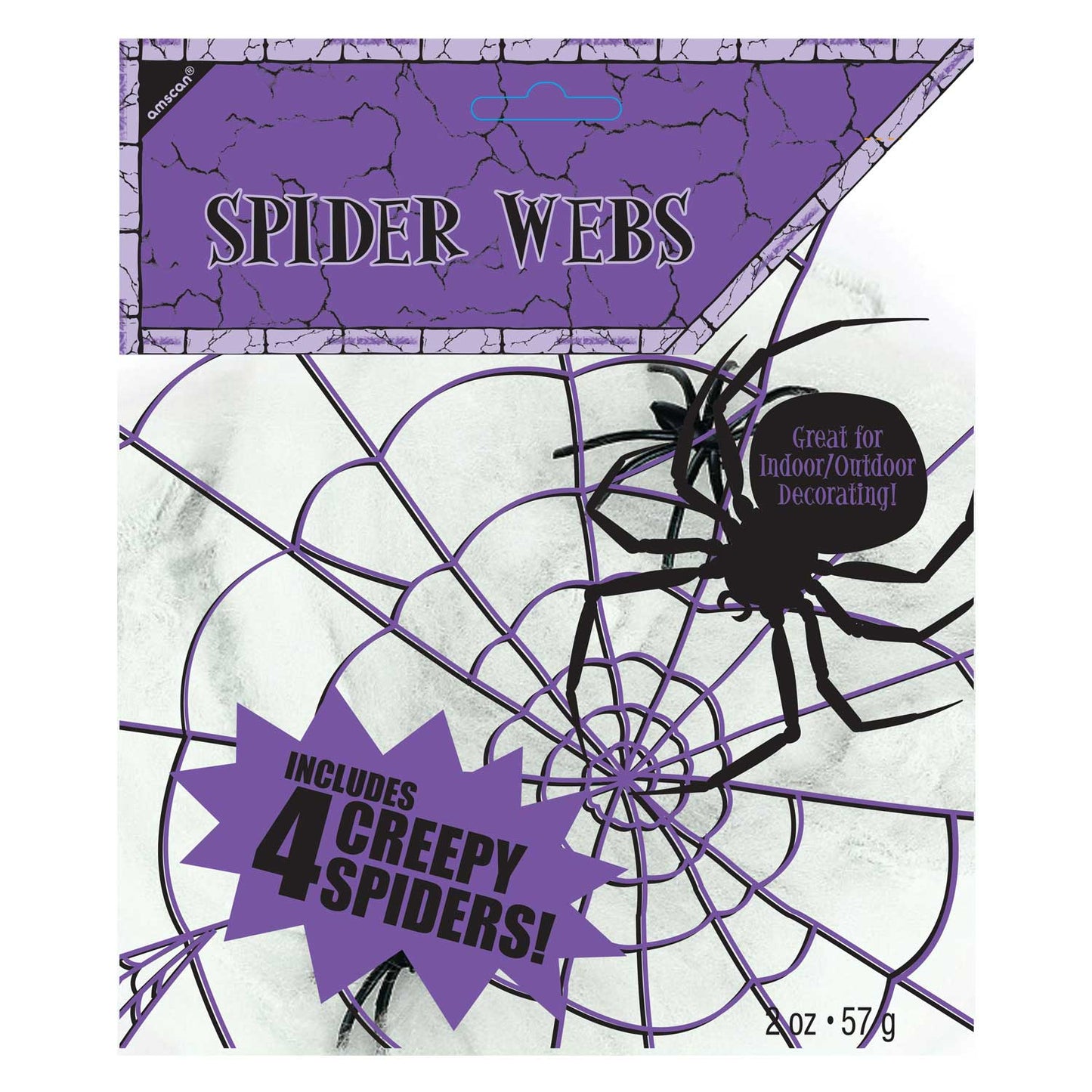 Large Spider Web 57g (Includes 4 Spiders) - 12 PC