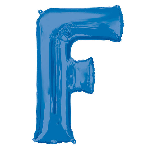 3541101 IP X5 - Letter F Blue SuperShape Foil Balloons 21/53cm w x 32/81cm h P50 - 5 PC