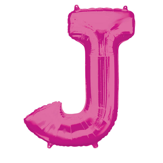 3542001 IP X5 - Letter J Rose Gold SuperShape Foil Balloons 23/58cm w x 33/83cm h P50 - 5 PC