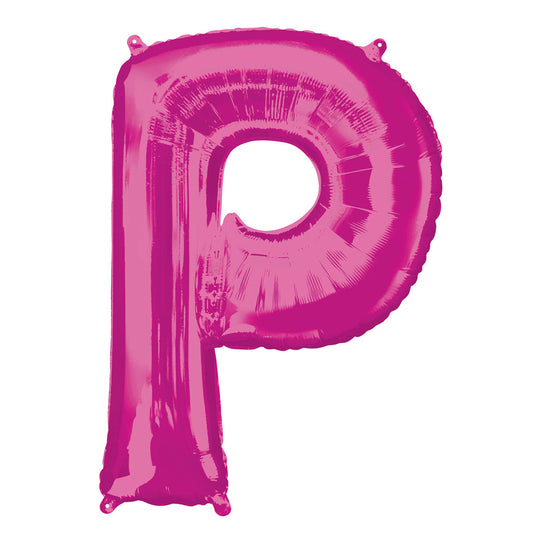 Letter P Various Colours SuperShape Foil Balloons 24/60cm w x 32/81cm h P50 - 5 PC
