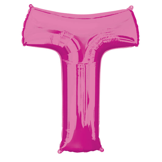Letter T Rose Various Colours SuperShape Foil Balloons 26/66cm w x 32/81cm h P50 - 5 PC