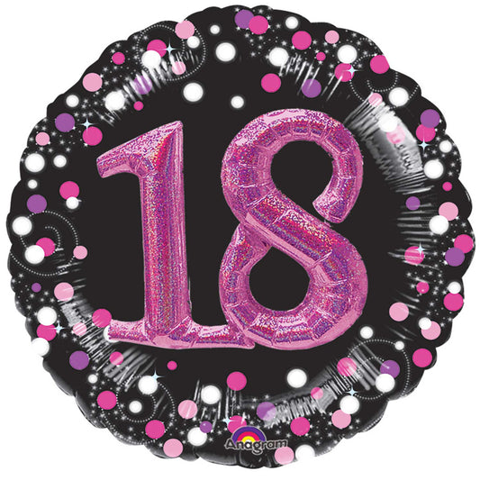 3597401 IP X5 - Pink Celebration 18 Foil Multi-Balloons P75 - 5 PC