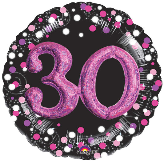 3597601 IP X5 - Pink Celebration 30 Foil Multi-Balloons P75 - 5 PC