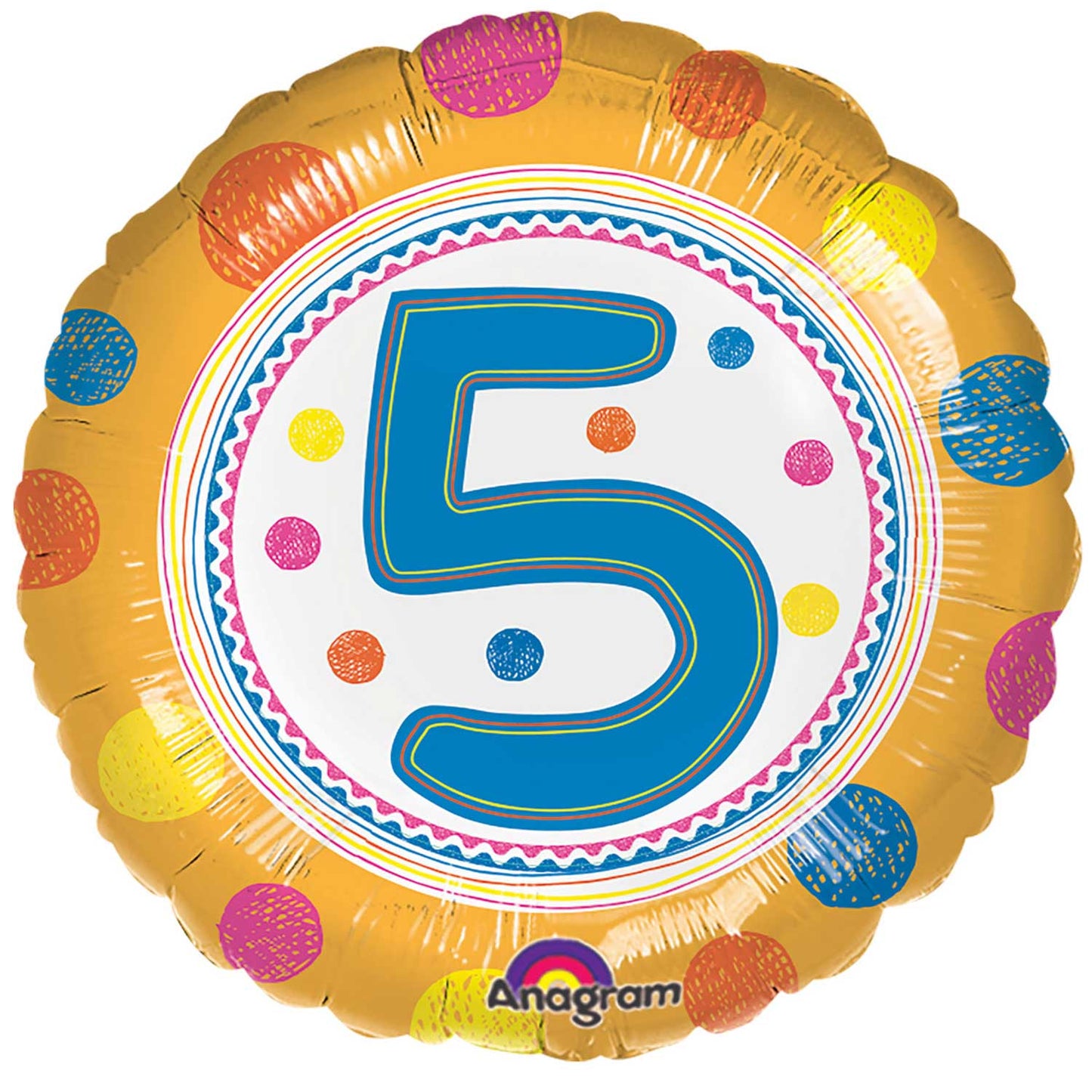 3604901 IP X5 - SpotOn 5th Happy Birthday Standard Foil Balloons S40 - 5 PC