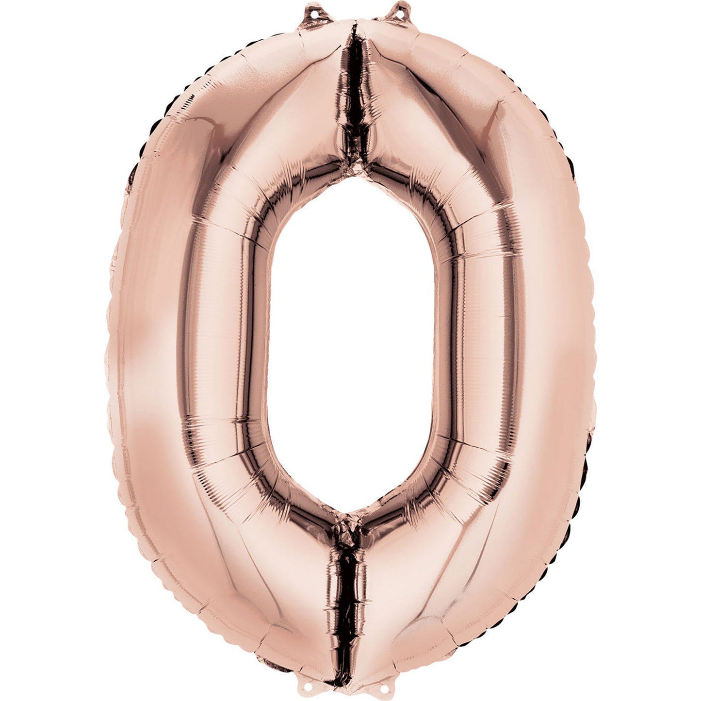 Number 0 Rose Gold SuperShape Foil Balloons 26"/66cm w x 35"/88cm h P50 - 5 PC