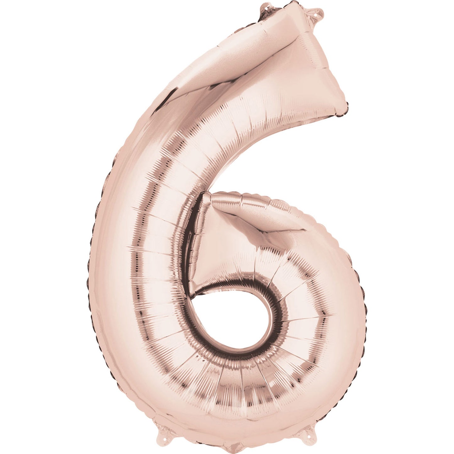 Number 6 Rose Gold SuperShape Foil Balloons 22"/55cm w x 35"/88cm h P50 - 5 PC