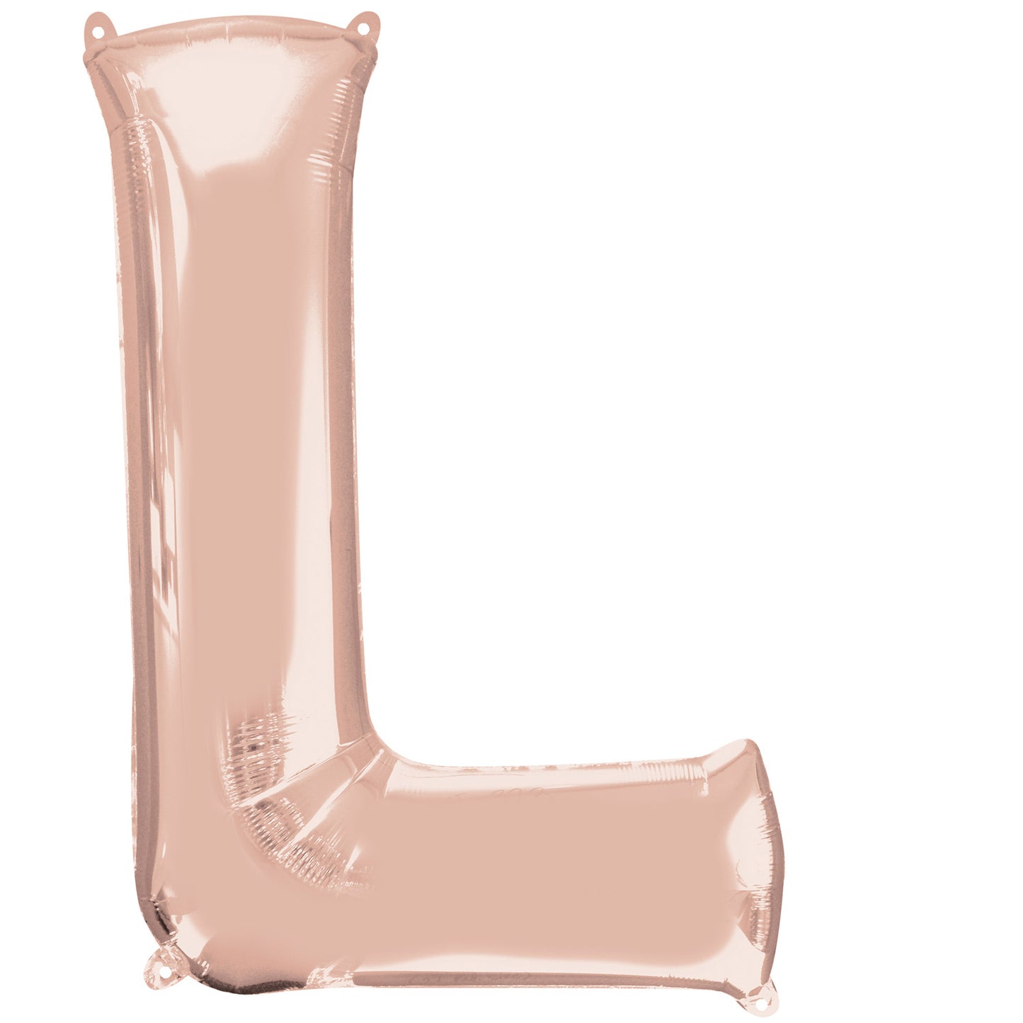 3657501 IP X5 - Letter L Rose Gold SuperShape Foil Balloons 23/58cm w x 32/81cm h P50 - 5 PC