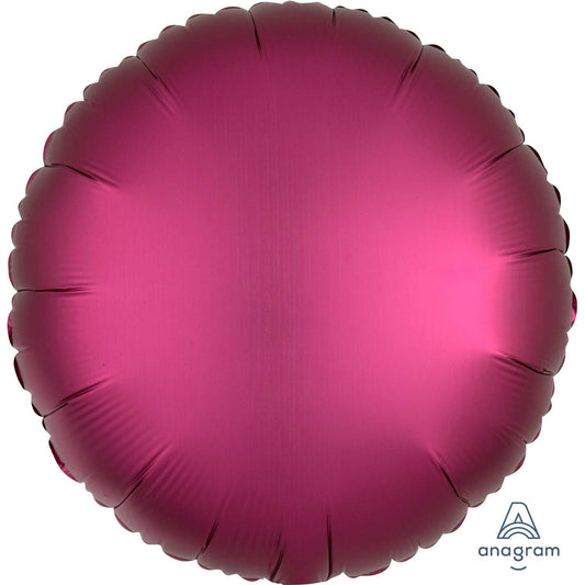 3682701 IP X5 - Pomegranate Circle Satin Luxe Standard HX Packaged Foil Balloons S15 - 5 PC