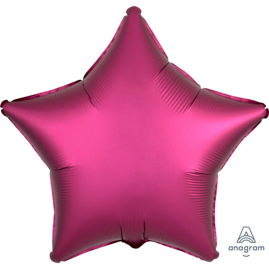 3682901 IP X5 - Pomegranate Star Satin Luxe Standard HX Packaged Foil Balloons S15 - 5 PC