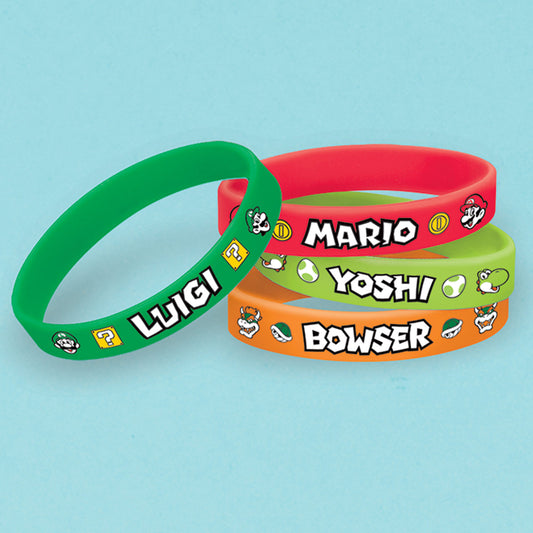 Super Mario Rubber Bracelets - 6 PKG/6