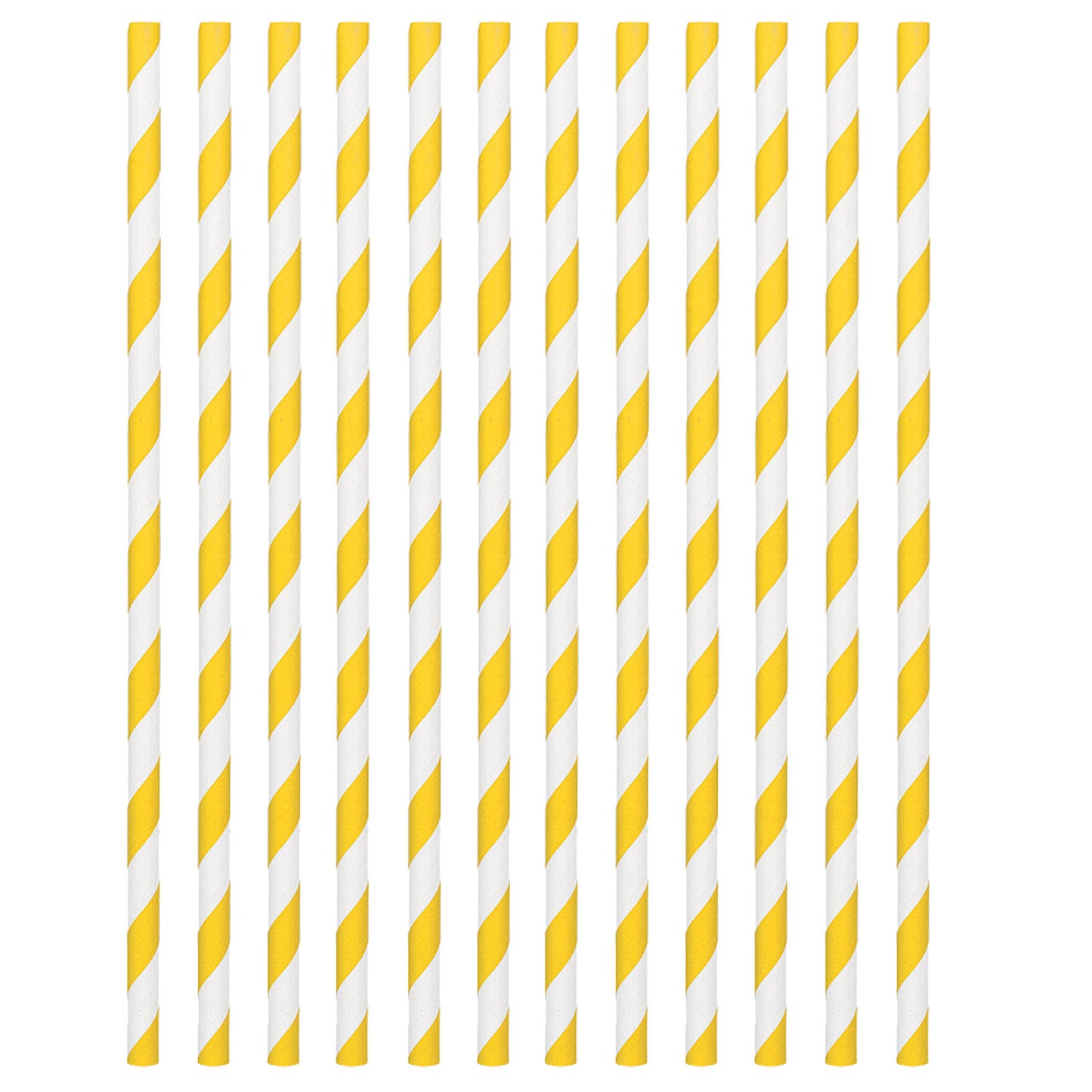 400074 - Sunshine Yellow Paper Straws 19cm - 12 PKG/24
