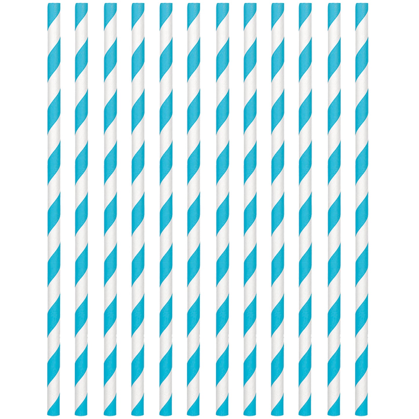 400074 - Caribbean Blue Paper Straws 19cm - 12 PKG/24