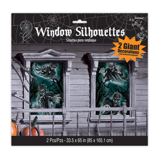 Haunted House Windows Silhouettes 1.65m x 85cm - 12 PKG/2