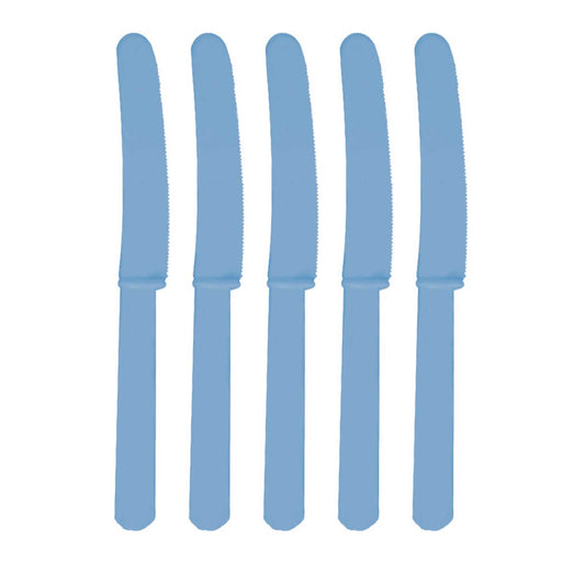 552289-54  Caribbean Blue Plastic Knives - 12 PKG/10