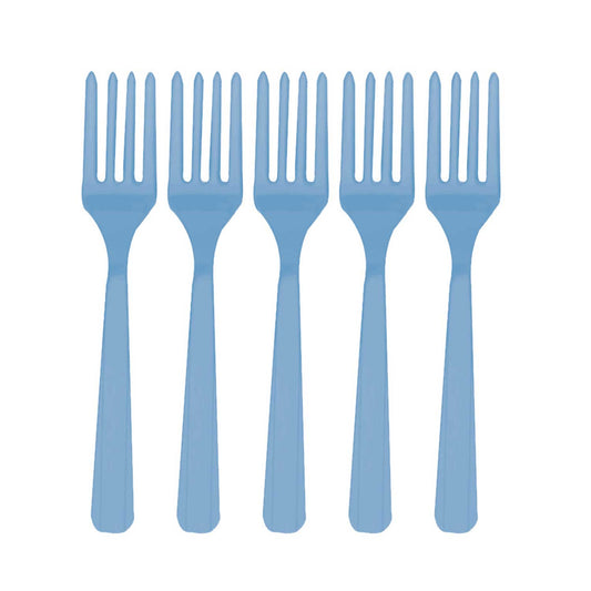 552290 - Caribbean Blue Plastic Forks - 12 PKG/10
