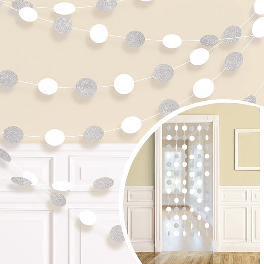 Glitter String Decoration 2.13m - 6 PKG/6 - Colours