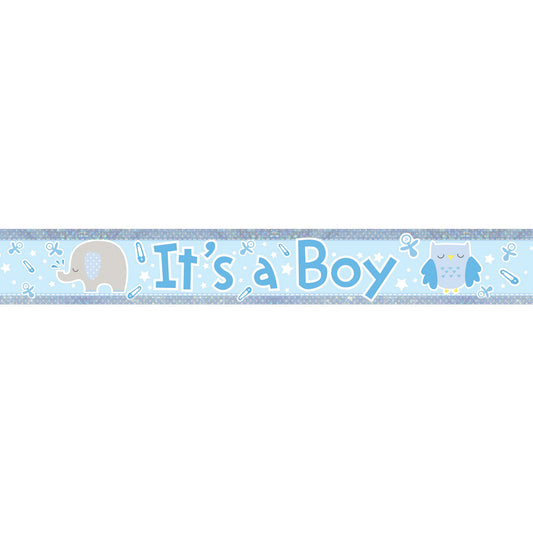 9900037 IP X12 - It's a Boy Holographic Foil Banners 2.7m - 12 PC