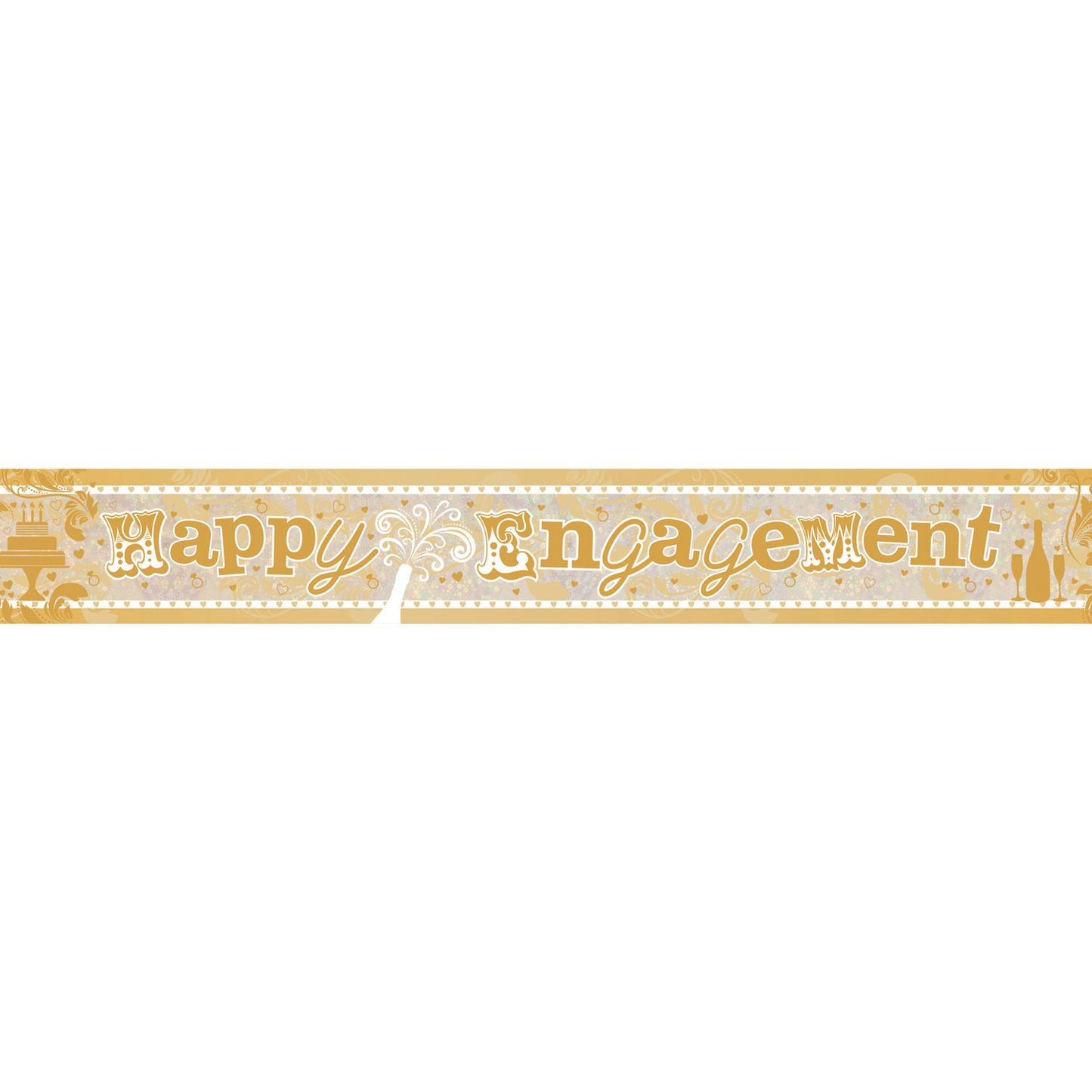 9900039 IP X12 - Happy Engagement Holographic Foil Banners 2.7m - 12 PC