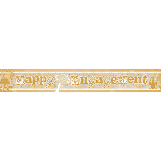 9900039 IP X12 - Happy Engagement Holographic Foil Banners 2.7m - 12 PC