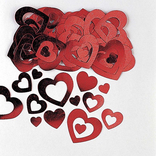 9900501 IP X12 - Hearts Die-Cut Red Metallic Confetti 14g - 12 PC