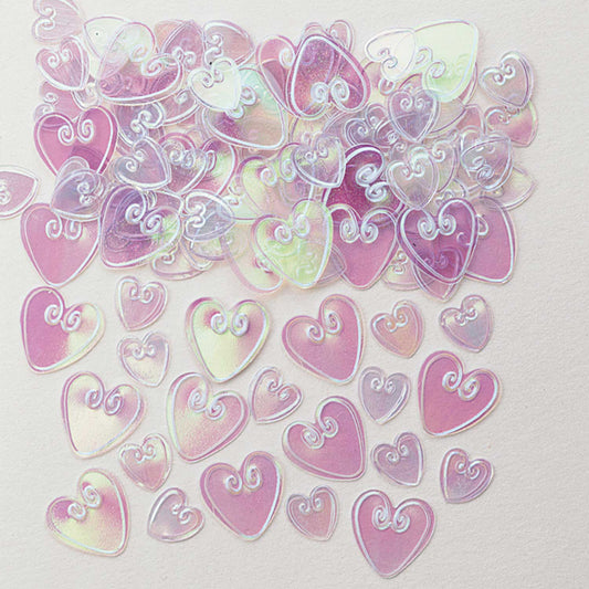 9900504 IP X12 - Loving Hearts Iridescent Embossed Metallic Confetti 14g - 12 PC
