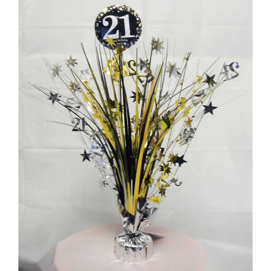 9900560 IP X6 - Gold Sparkling Celebration 21st Spray Centrepieces 33cm - 6 PC