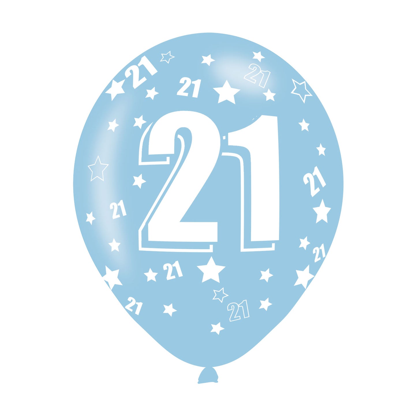 9900673 IP X10 - Age 21 Assorted Colours Latex Balloons 11"/27.5cm - 10 PKG/6