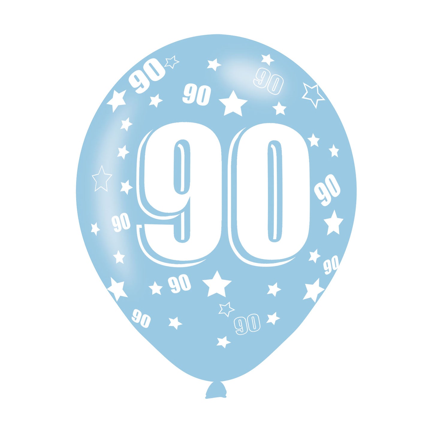 9900687 IP X10 - Age 90 Assorted Colours Latex Balloons 11"/27.5cm - 10 PKG/6