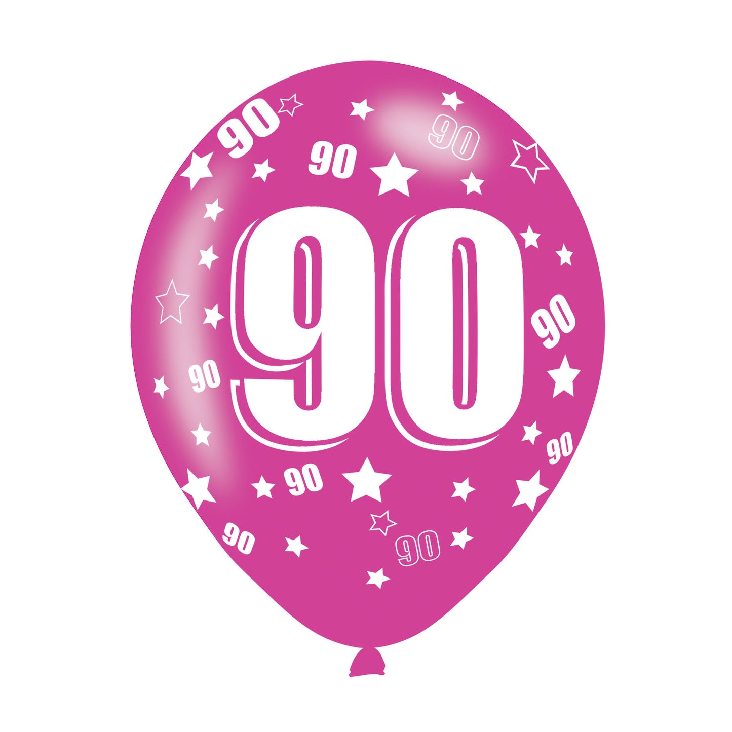 9900687 IP X10 - Age 90 Assorted Colours Latex Balloons 11"/27.5cm - 10 PKG/6