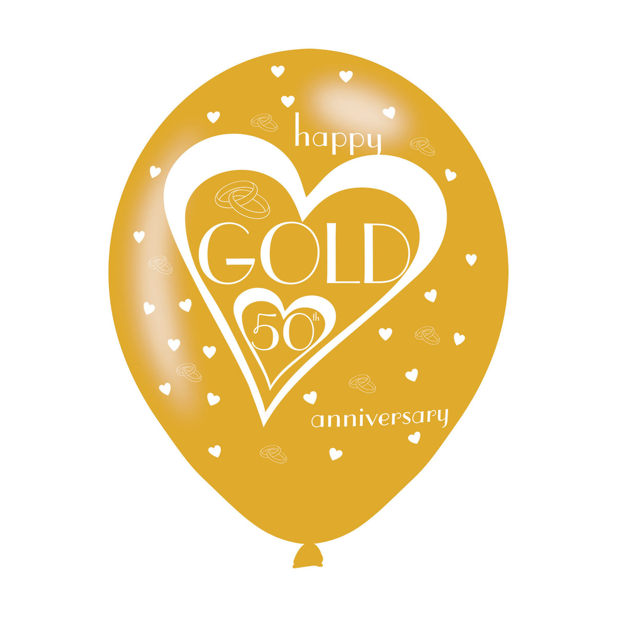 9900696 IP X10 - Gold 50th Anniversary Latex Balloons 11"/27.5cm - 10 PKG/6