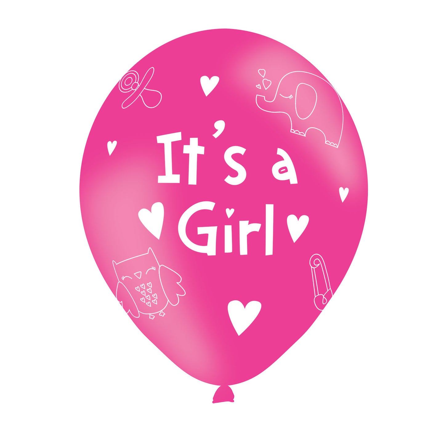 9900700 IP X10 - It's A Girl Pink Latex Balloons 11"/27.5cm - 10 PKG/6